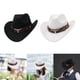 thumbnail image 1 of 2x Classic Big Brim Western Cowboy Hat Cosplay Summer Adults Women Men Travel Outdoor Camping Hiking Cowgirl Hats Sunhat Macarena Sombrero de vaquero occidental, 1 of 8