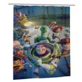 thumbnail image 2 of Cortina de ducha de Toy Story con dibujos animados, cortinas de ducha para baño con 12 ganchos, impermeable, lavable, poliéster, juego de decoración para el baño, 60 x 72 pulgadas, plástico, 2 of 8