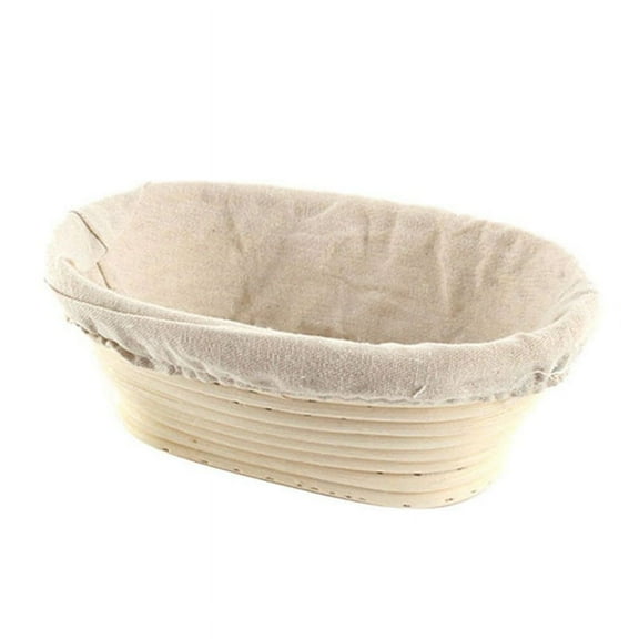 1Pcs Rattan Basket Bread Banneton Brotform Dough Proofing Proving Rattan Multi-Sizes Wicker Rising Baskets with Removable Linen 17*12*6 Cm