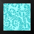 thumbnail image 2 of Lavoie, Tina 15x15 Black Modern Framed Museum Art Print Titled - Aqua Teal Damask, 2 of 5
