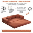 thumbnail image 3 of Orange convertible teddy sofa bed set with 2 pillows, 5-in-1 modular three-seater sofa for small spaces, removable machine-washable fabric, pet-friendly, suitable for large and small l, 3 of 7