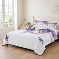 thumbnail image 2 of King Quilt Set 96''x106'', Wisteria Lightweight Summer Bedspread Coverlet Set with 2 Pillow Shams, Purple Flowers Butterflies Vintage Spring Breathable All Season Quilt Bedding for Bedroom/Guest Room, 2 of 9