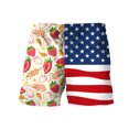 thumbnail image 3 of Aayomet Shorts de Plage pour Hommes Imprimé Drapeau Patchwork Sports Pantalons de Plage avec Poches (Rouge, S), 3 of 5