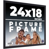 24x18 Frame Black Real Wood Picture Frame Width 0.75 inches | Interior Frame Depth 0.5 inches |