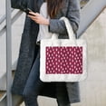 thumbnail image 7 of Cauagu white Tree red plaid Pattern Women's Plush Tote Bag,Soft Underarm Bag Ladies Fluffy Shoulder Bag Plush Handbag Women Furry Tote Bag for Autumn and Winter, 7 of 7