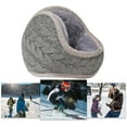 thumbnail image 4 of Unisex Warm Knit Earmuffs Ladies Cashmere Winter Pure Color Outdoor Fur Earwarmer, Adjustable Wrap, 4 of 5