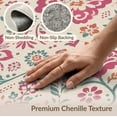 thumbnail image 6 of ODIKA 4'x6' Pink Teal Vibrant and Floral Elegance Washable Area Rug Intricate Botanical Patterns with Classic Charm Non-Slip, Chair-Friendly, Flatwoven for Home Office, Under Desk, 6 of 7
