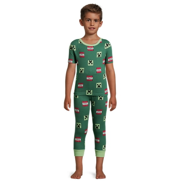 Minecraft Boys Short Sleeve and Pant Pajama Set, 2-Piece, Sizes 4-12