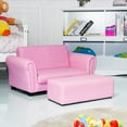 thumbnail image 2 of Topbuy Kids Sofa Upholstered Lounge Children Couch Ottoman w/ Armrest Pink, 2 of 10