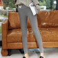 thumbnail image 5 of LEBONYARD Women's Elastic High Waisted Solid Colored Comfortable Legging Long Length Casual Winter Keep Warm Pants,Sizes S-2XL, 5 of 9