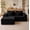Black, variant on SOBREMESA 80 Inch Modular L Shaped Cloud Sectional Sofa Bed, Boneless Memory Foam Corduroy Floor Couch with Ottoman, Built-in Cup Holders & Side Storage Pockets, Tool-Free Setup, White