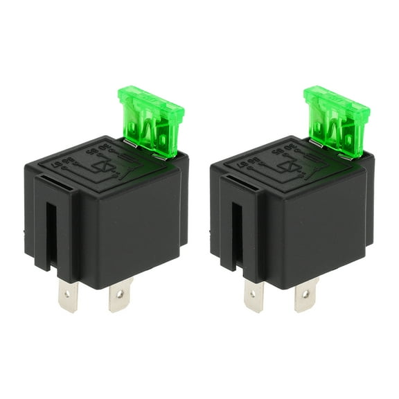Unique Bargains 4 Pins 12V 30A Auto Relay Multi Purpose Waterproof Car Relay Black 2 Pcs