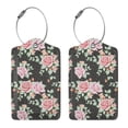 thumbnail image 3 of Pofeuu Rose Flowers Print Luggage Tags, Privacy Cover ID Label with Stainless Steel Loop and Address Card for Travel Bag Suitcase-2 PCS, 3 of 5