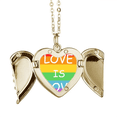 thumbnail image 1 of Rainbow gay lesbianas transexuales bisexuales Collar colgante en forma de melocotón con alas Unbranded  M, 1 of 3