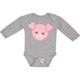 thumbnail image 3 of Inktastic Cute Pig, Little Pig, Piggy, Pink Pig Boys or Girls Long Sleeve Baby Bodysuit, 3 of 5