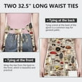 thumbnail image 6 of Brown Mushroom Line Light Pattern Apron-Garden Aprons for Women with Pockets-Cotton Linen Waterproof Kitchen Cooking Gardening Aprons Adjustable for Kitchen,Cooking,BBQ and Salon 33x27 Inch, 6 of 7