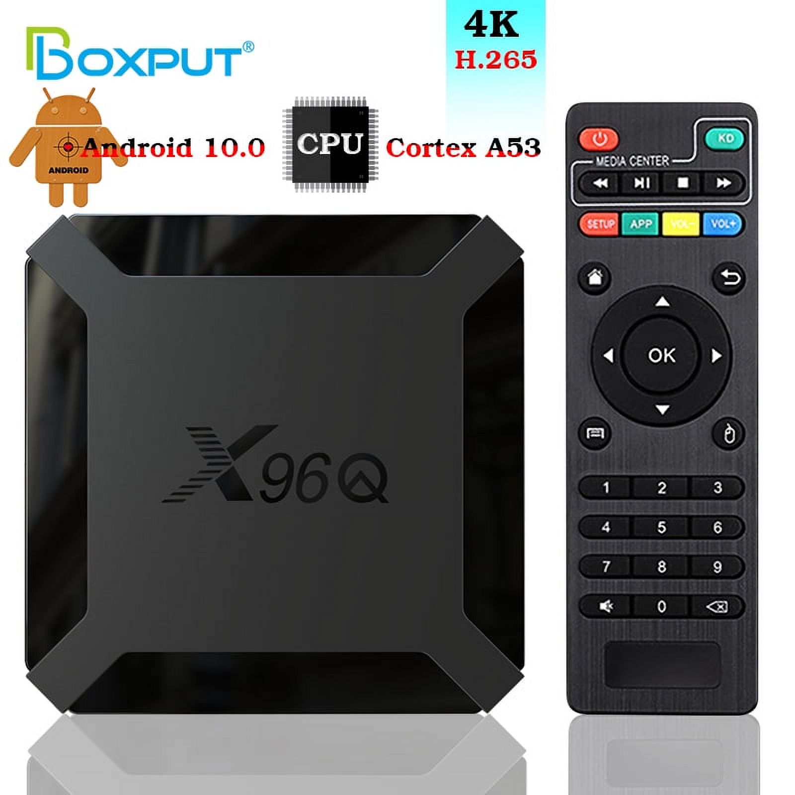 BOXPUT X96Q Android TV Box 10.0 Allwinner H313 Quad-Core 2GB 16GB with 2.4GHZ WiFi 4K HD Media Player Set Top Box