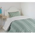 thumbnail image 4 of Ambesonne Spring Quilted Bedspread Set 2 Pcs, Rococo Influences Essence, Twin Size, Pale Sage Green White, 4 of 6