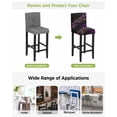 thumbnail image 3 of Marble Black Bar Stool Covers Set of 6, Purple Gold Art Abstract Vintage Farmhouse Stretch Washable Bar Chair Covers with Backs, Removable Pub Counter Height Chair Cover for Kitchen Dining Room Cafe, 3 of 7