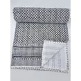 thumbnail image 2 of Black Kantha Quilt Handblock Print Black& white floral Kantha Indian Netural Colour Indian inspired Bedding Hand Stitched Rural Kantha Quilt A And E Textiles House, 2 of 3