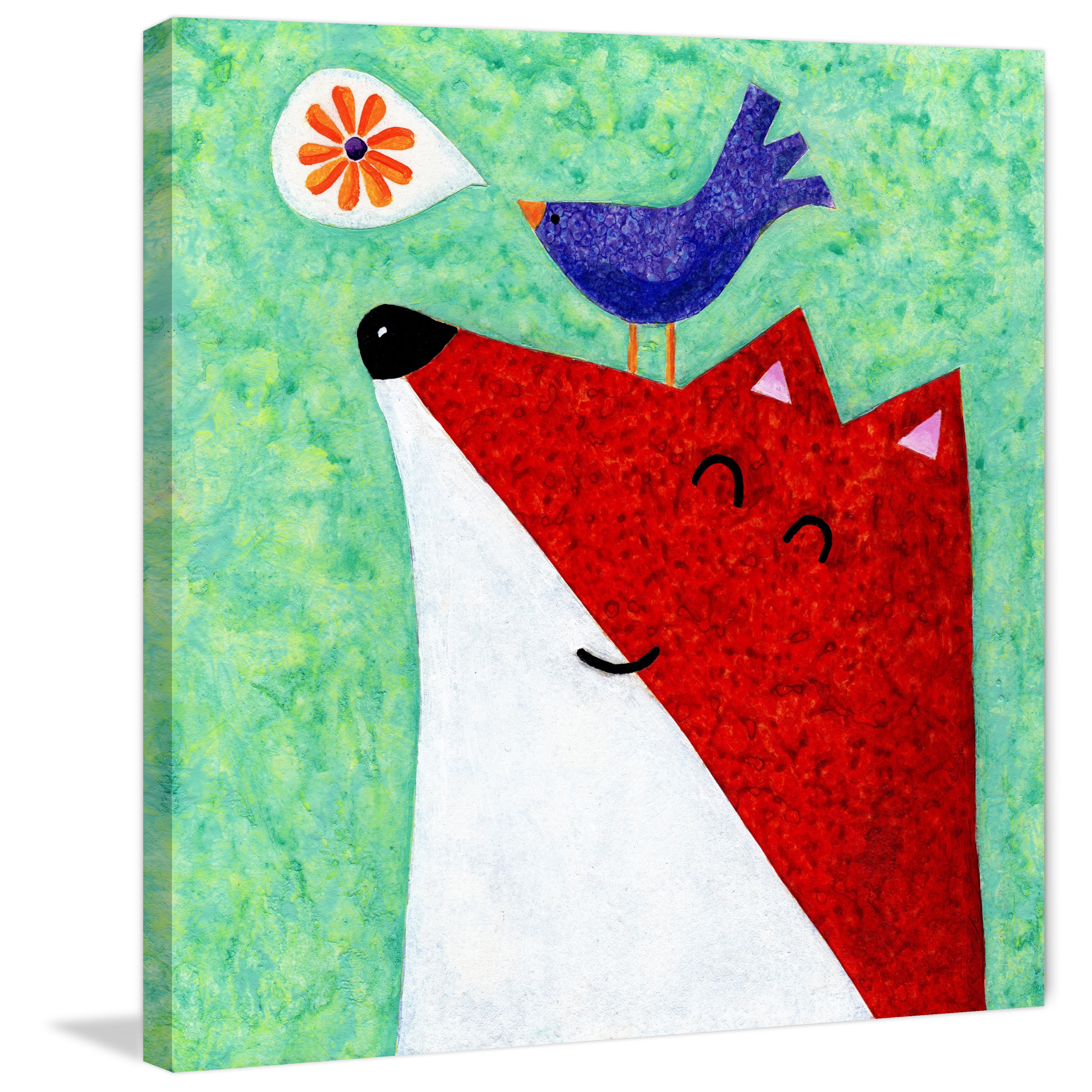 Marmont Hill - "What Does the Fox Sing" by Janet Nelson Painting Print on Wrapped Canvas