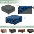 thumbnail image 5 of Xoenoiee Blue Zebra Stripe Print Ottoman Cover Stretch Square Ottoman Slipcovers Square Thick Ottoman Covers Slipcover for Ottomans Soft Foot Stool Cover with Elastic Bottom, S, 5 of 7