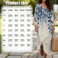 thumbnail image 6 of DISNIMO Linen Style Maxi Dresses for Women Leaf Print Summer Casual Midi Dress V Neck Loose Dresses Lightweight 3/4 Sleeve Dress Fashion Fall Clothes, XL, 6 of 6