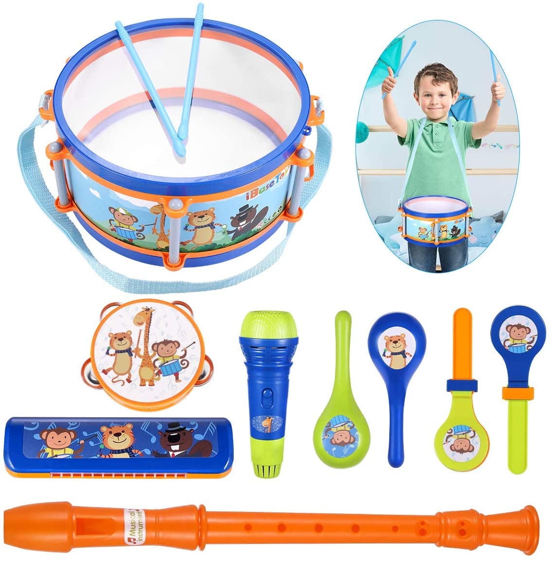 ToyX Toddler Musical Instruments Toys, Kids Drum Set, Percussion