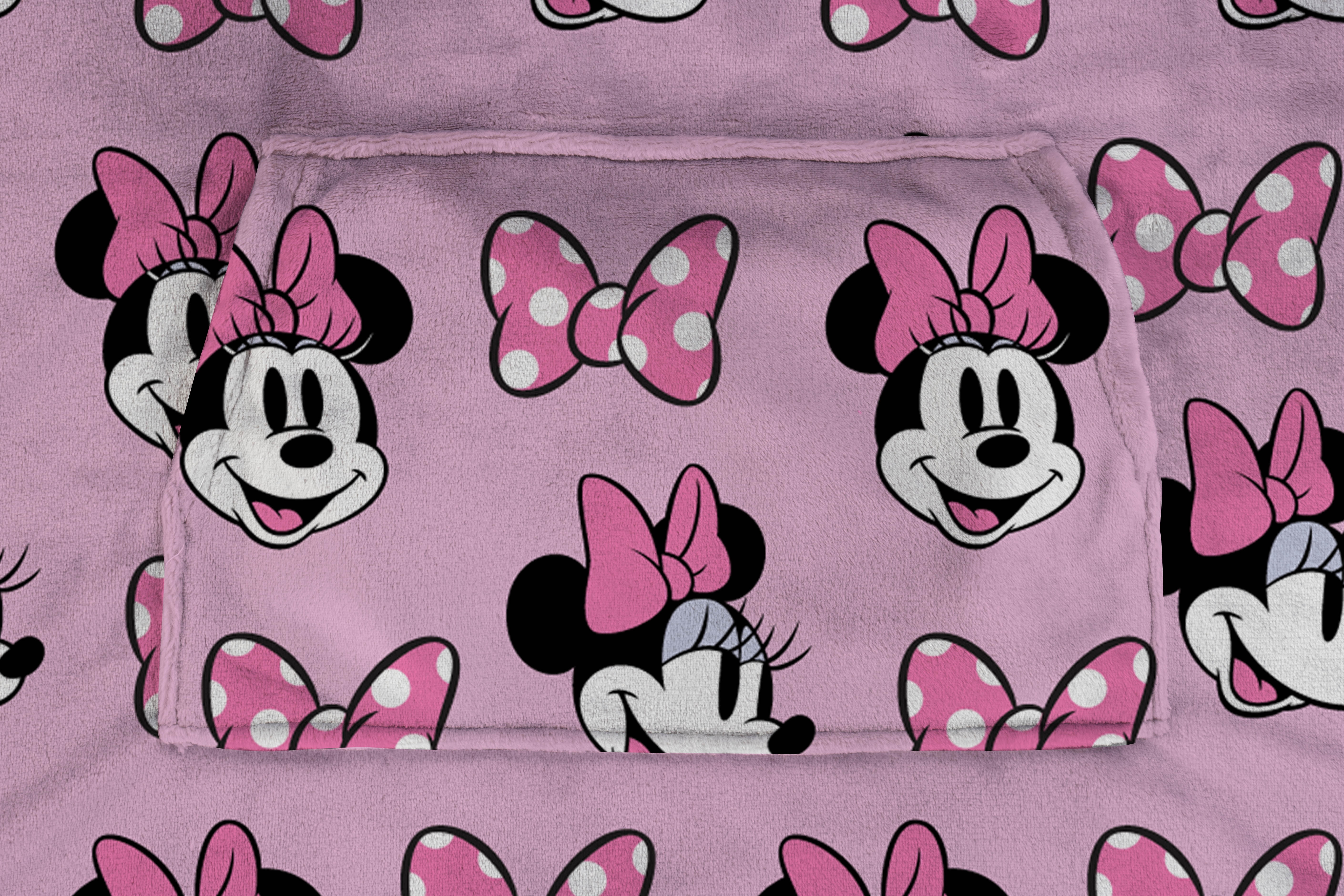 Minnie Mouse Couverture Poncho à Capuche au Toucher Soie 77 cm x 102 cm