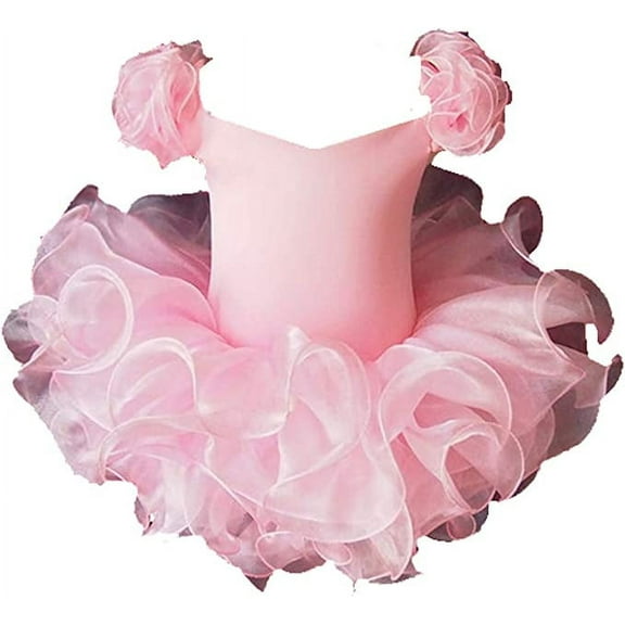 Jenniferwu G053 Infant Toddler Baby Newborn Little Girl's Pageant Party Birthday Dress Pink Size 3-6M
