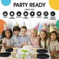 thumbnail image 7 of Exquisite Black 7" Heavy Duty 350 GSM Disposable Plastic Party Plates - 50 Count, 7 of 7