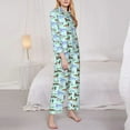 thumbnail image 3 of Picia Mallard Duck Of Lotus Flowers Pattern Women’s Long-Sleeve Sleepwear Set - Soft 2-Piece Loungewear with Pockets, Comfy PJs for Relaxing Nights-Medium, 3 of 7