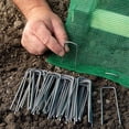 thumbnail image 4 of 25Pcs Garden Stakes, 6 Inch 11 Gauge Galvanized Landscape Staples U-Type Turf Stake Sod Pin Plant Stakes with 25Pcs Gaskets for Landscaping Securing Weed Barrier Fabric, 4 of 8