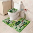 thumbnail image 4 of FastXmas 4 Pc St. Patrick's Day Holiday Decoration Toilet Set,Shamrock Spring Bathroom Set, Shower Curtain Toilet Seat and 2 Floor Mat for Bathroom ornament, Dry And Wet Separation Shower Curtain, 4 of 8