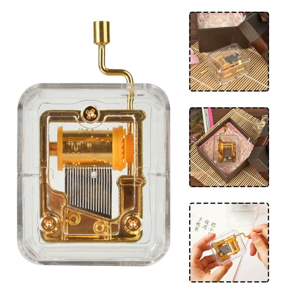 LOLIPPYY Hand Crank Music Box with Crank, Clear Sound, and Multi-Color Decorative Design