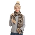 thumbnail image 5 of SuTry Women's Modern Stylish Winter Knitted Warm Sets Including Gloves Hats Scarves Three Piece Set with Thick Velvet Lining for Cold Weather(Beige#7,Free Size), 5 of 5