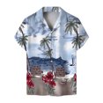 thumbnail image 1 of Camisas s Para Hombre De Vestir Camisa hawaiana casual de manga corta de ajuste regular para hombres (Red, XXL), 1 of 4