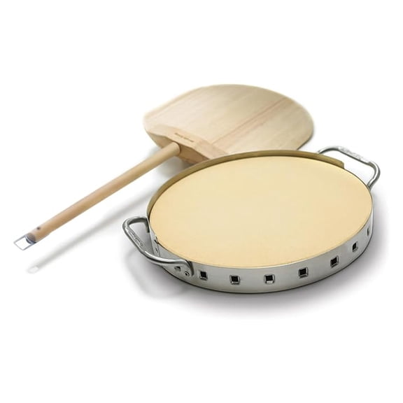 69816 Professional Pizza Stone with Stainless Steel Support