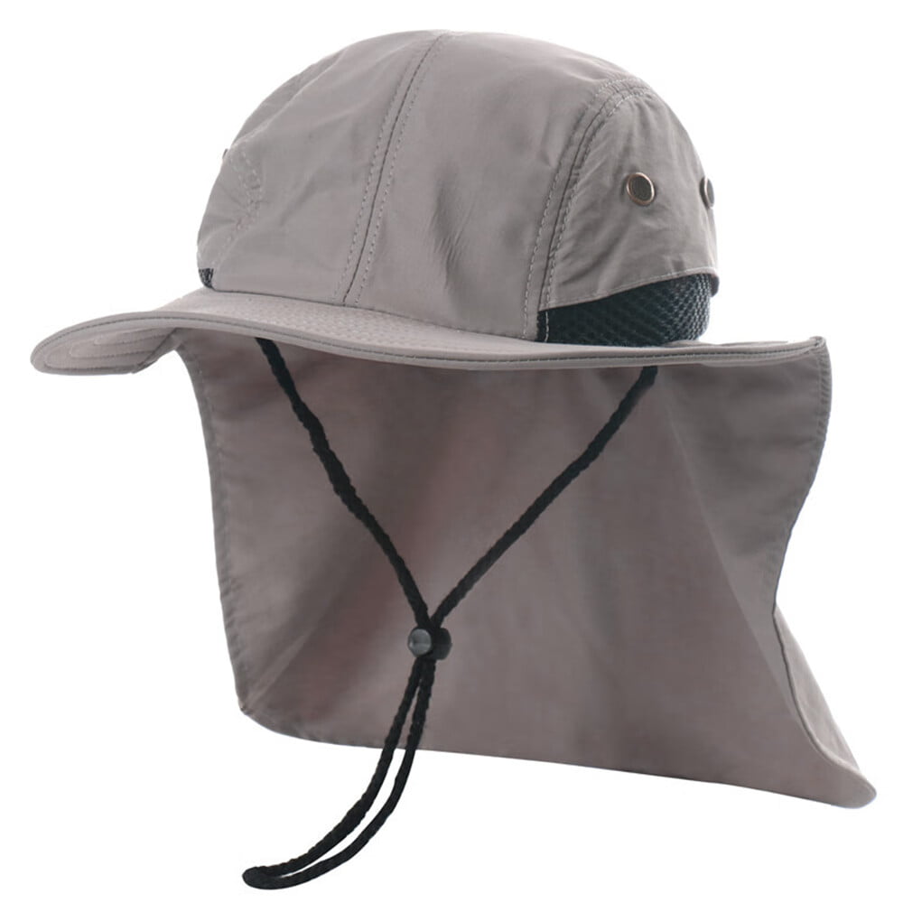 KLZO Mens Fishing Hat with Neck Flap for Men，Sun Hat with Wide