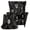 Black White Tulip Pattern, variant on HELLHERO 2 Piece Stain Resistant Wingback Chair Slipcover, Vintage Mandala Pattern Polyester Non-slip Wingback Chair Cover for Office Living Room