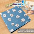 thumbnail image 4 of FORMRS 3 Ring Photo Album 4"x6" Self Adhesive Large Capacity PU Leather Cover, Baseballs Pattern, 4 of 8