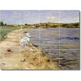 thumbnail image 1 of Ceramic Tile Mural-William Chase Waterfront Painting 411. 48" w x 36" h using (12) 12 x 12 ceramic tiles, 1 of 3