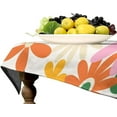 thumbnail image 4 of 70s Retro Flower Tablecloth, 60s Vintage Groovy Daisy Flowers Boho Hippie Bright Colorful Floral Print Table Cover for Party Picnic Dining Room Kitchen 60x120inch, 4 of 6