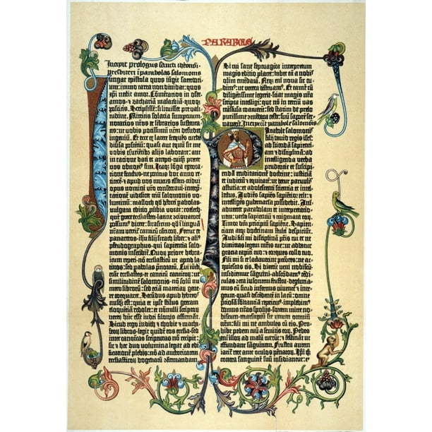 Gutenberg Bible. /Na Page Of Johann Gutenberg'S 42