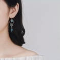 thumbnail image 5 of QQTDFG Dangle Hook Earring Retro Thai Silver Turquoise Gemstone Natural Stone Pendant-default, 5 of 8