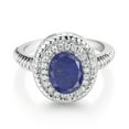thumbnail image 2 of Gem Stone King 2.26 Ct Oval Blue Lapis 925 Sterling Silver Ring (Size 6), 2 of 3