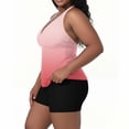 thumbnail image 7 of Women's Plus Size 2 Piece Swimsuit V Neck Sleeveless Gradient Print Tank Tops High Waist Shorts Modest Swimwear (XXL, Orange), 7 of 7
