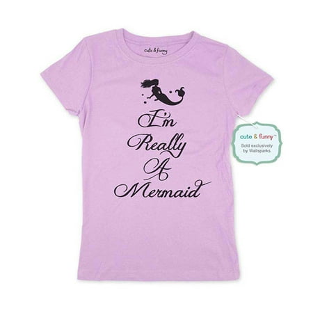 I m Really A Mermaid (design1) - Youth Young Girls Juniors Slim Fit Soft Tee Shirt - Fun Trendy Tee