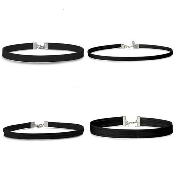 HONCLL Sleek Black Choker Necklace Assortment Distinctive Collarbone Chain Accessory