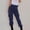 Blue, variant on Idoravan Women's Size Pants Women Casual Solid Color Pockets Buttons Elastic Waist Comfortable Straight Pants